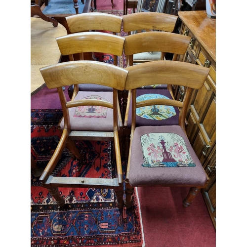 1185 - A good set of six 19th Century Mahogany Dining Chairs. W 45 x SH 46 cm approx.