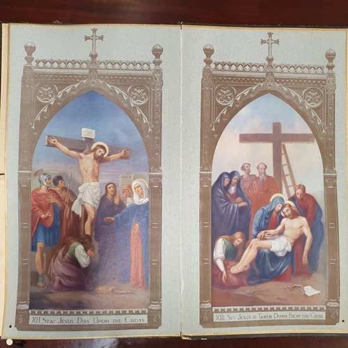 1198 - Two Large Religious Books , The Illustrated  Stations of the Cross and The Life And Suffering Of Our... 