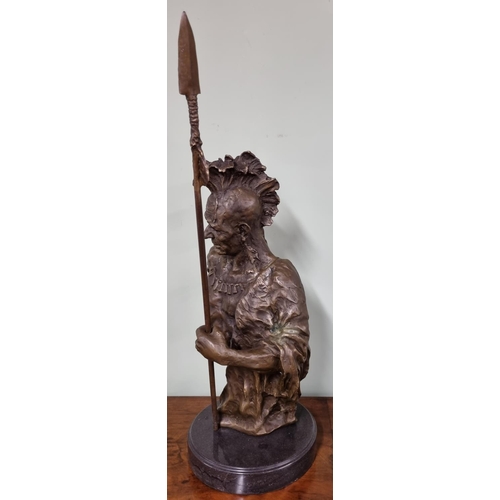 15 - A Bronze figure an American Indian with spear
Dimensions (H x W x D) approx. 61x26x22cm
Weight appro... 