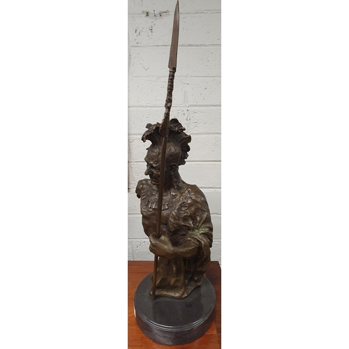 15 - A Bronze figure an American Indian with spear
Dimensions (H x W x D) approx. 61x26x22cm
Weight appro... 