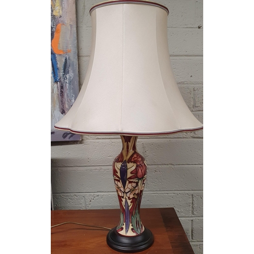 17 - A Moorcroft Pottery Table Lamp with tulip shaped shaft. H 42 cm approx.