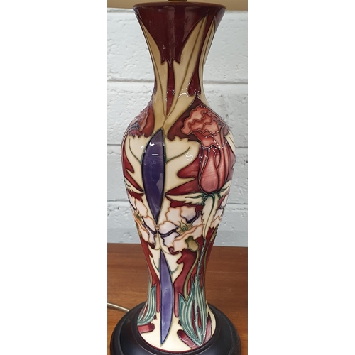 17 - A Moorcroft Pottery Table Lamp with tulip shaped shaft. H 42 cm approx.