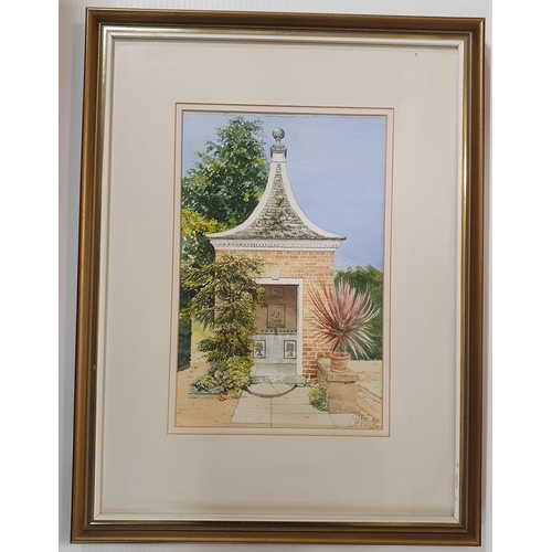41 - A 20th Century Watercolour of a garden scene. Signed indistinctly LR. 32 x 20 cm approx.