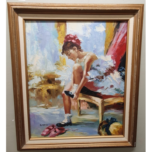 9 - A 20th Century Oil on Canvas of a Dancer. Signed D Epple. LL In a good frame. 60 x 50 cm approx.