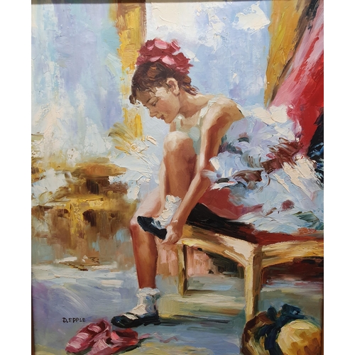 9 - A 20th Century Oil on Canvas of a Dancer. Signed D Epple. LL In a good frame. 60 x 50 cm approx.
