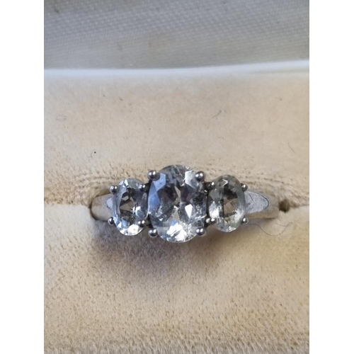 124 - A Silver and Gem Ring, size Q1/2.