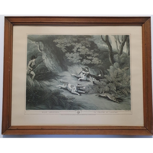 130 - A good set of four Le Chasse Hunting Prints. 49 x 62 cm approx.