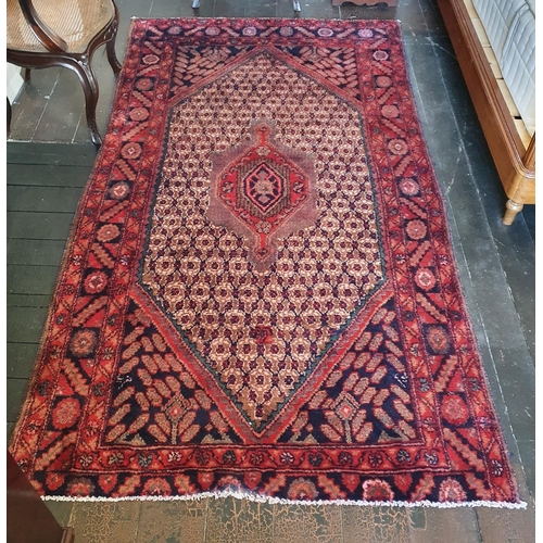 766 - A Persian Hamadan village Rug with a Culia design. 137 x 242 cm approx.