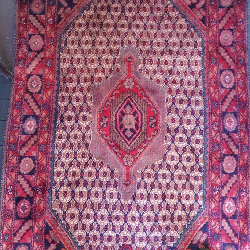 766 - A Persian Hamadan village Rug with a Culia design. 137 x 242 cm approx.