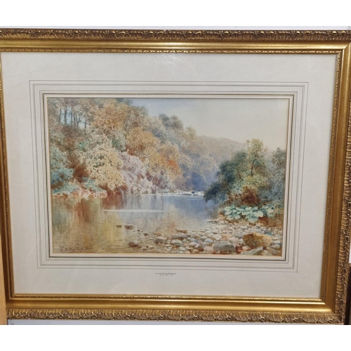 2 - H B Wimbush exhibited 1881-1904 .A late 19th Century Watercolour of a river scene with rabbits in th... 