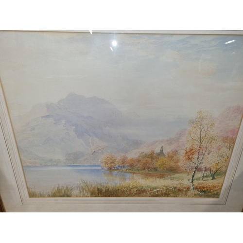 4 - H B. Wimbush, a large Watercolour of a lake Landscape. Signed lower right in a good Gilt frame. 46 x... 