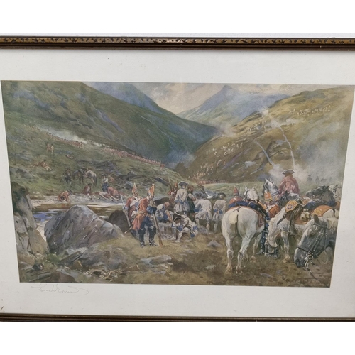 29 - A good pair of coloured Prints of Battle scenes after Lionel Edwards. Signed in the margin by Lionel... 