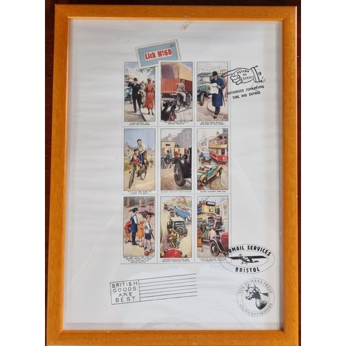 49 - A Sheet of Stamps depicting Airmail Services Bristol. framed.