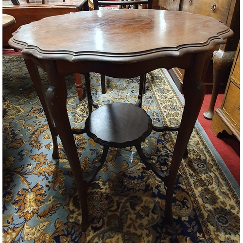 26 - An Edwardian Mahogany scalloped edge centre Table. D 73 x H 71 cm approx.