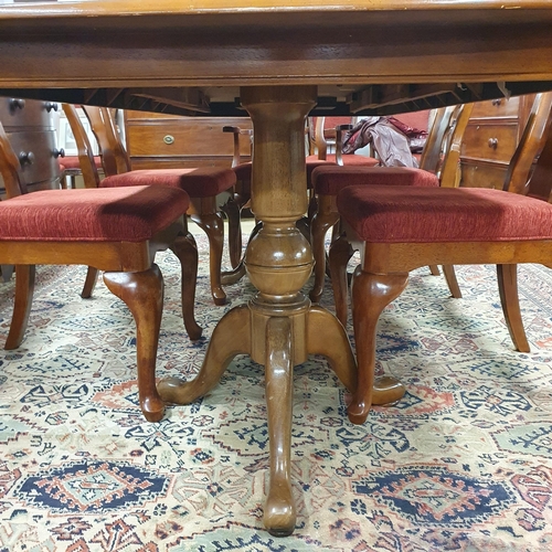 36 - A good Mahogany and Veneered dining room Suite consisting of a Table and six Chairs and a Sideboard ... 