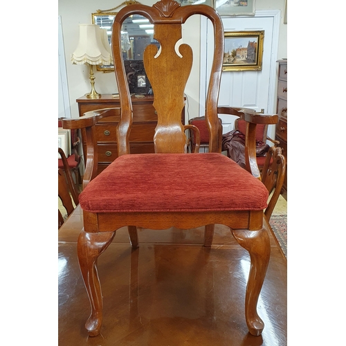36 - A good Mahogany and Veneered dining room Suite consisting of a Table and six Chairs and a Sideboard ... 