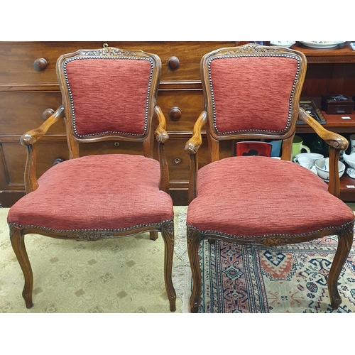 39 - A pair of upholstered Armchairs. W55 x D49 X H85 x SH44cm approx.