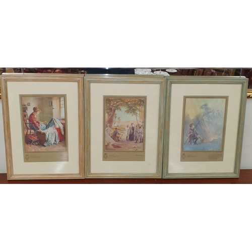 41 - A set of six well framed coloured Prints by various artists. Monogrammed in the margin. Painted for ... 