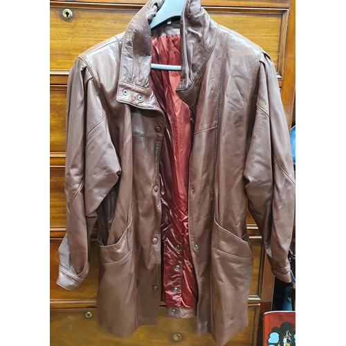 51 - A Leather Ladies Jacket.  Size S.