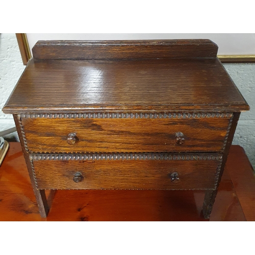 94 - A good early 20th Century Oak Table Cabinet. 32 x 15 x H 29 cm approx.