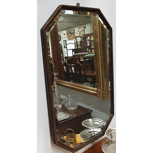 115 - A 19th Century oval Compartment Mirror in need of restoration along with a rectangular example.
Heig... 