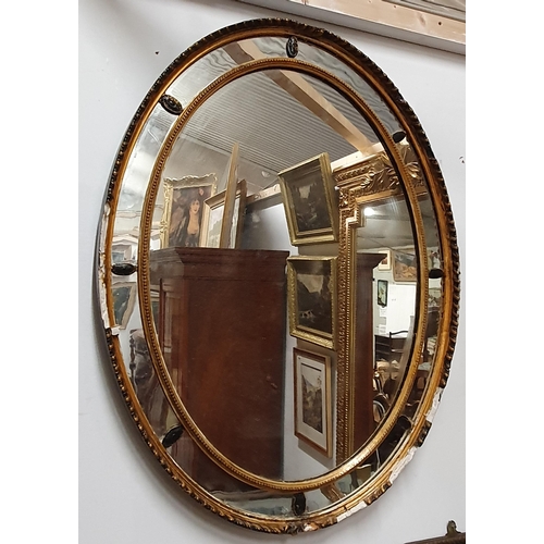 115 - A 19th Century oval Compartment Mirror in need of restoration along with a rectangular example.
Heig... 