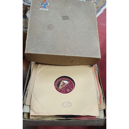 169 - Johann Sebastian Bach 3 Record box set 33 rpm   along with a box of over 30 78's Vinyl Records  .