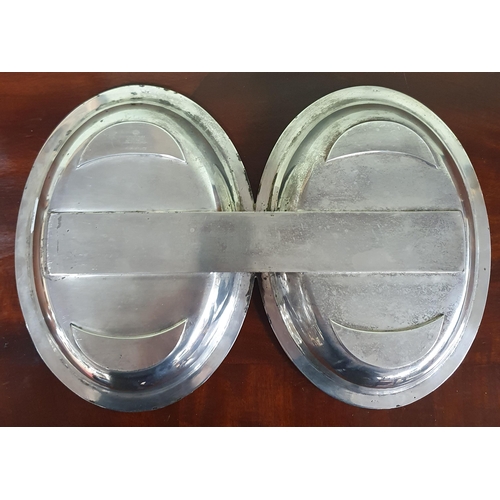 237 - A Pewter Plate along with Silver plated double Dish.