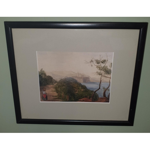 259 - Two 19th Century Landscapes, one of a Woman walking down a path. No apparent signature. H 12 x 16 cm... 