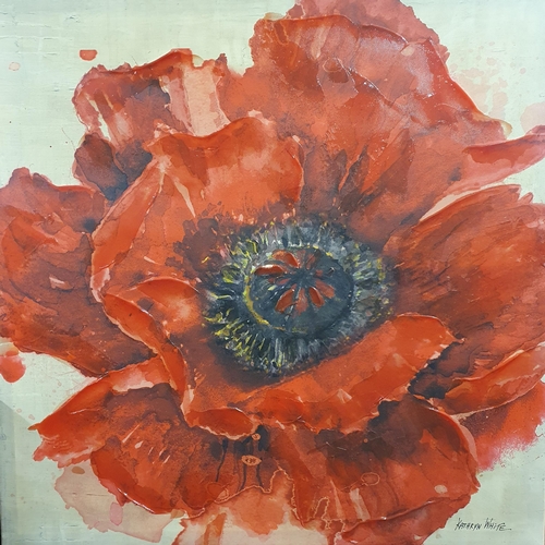 269 - Catherine White; Oil On Canvas Still Life of a poppy. 70 x 70cm approx.