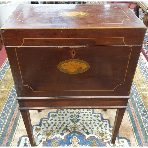 282 - A Regency Mahogany and inlaid Work Box on stand. W45 x D26 x H64cm approx.