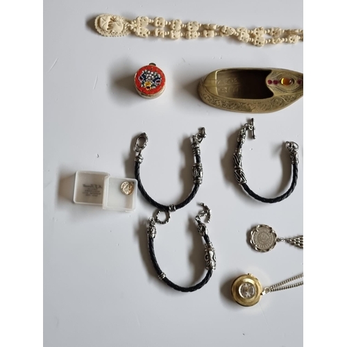 238 - A micro Mosaic lidded Pot along with a large quantity of items picked up by Fr Birmingham over the y... 