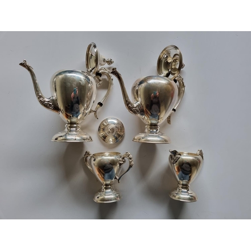 350 - A good Egyptian Silver Coffee set, hallmarked.  2270 Gms approx.