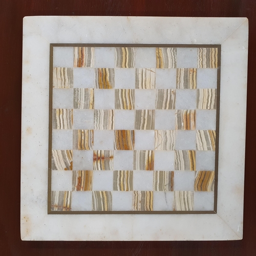 49 - A Marble table top Chessboard. 28 x 28cm approx.