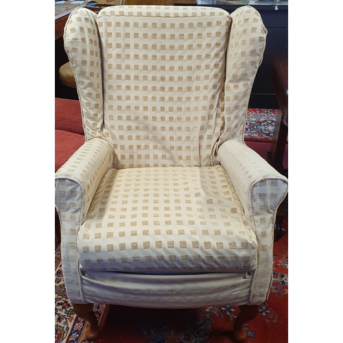 73 - A good pair of Wingback Arm Chairs. 70 x 70 x H107 x SH48cm approx.