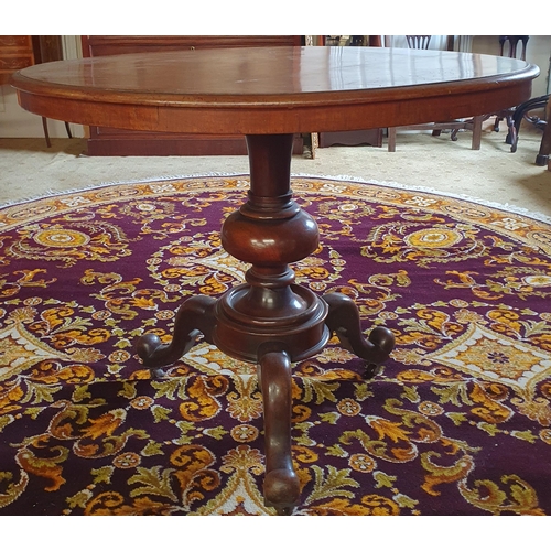 74 - A lovely neat 19th Century circular Supper Table on turned supports and tripod base. D 93 x H 75 cm ... 