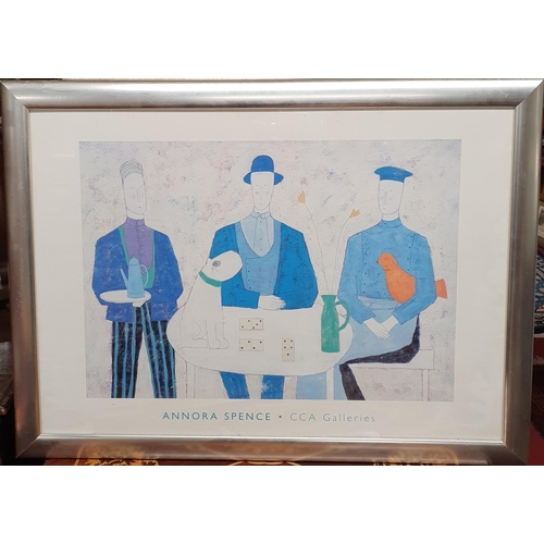 303 - A modern bevelled Mirror along with another and a group of Pictures.