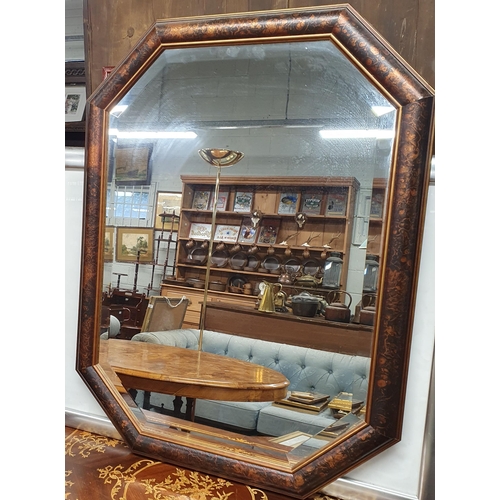 303 - A modern bevelled Mirror along with another and a group of Pictures.