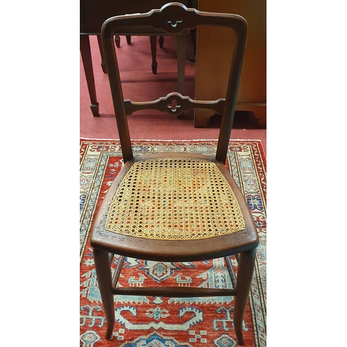 247 - An early 20th Century Arts and Crafts Bedroom Chair with cane seat.
W 38  x D 40 x H 82 cm approx.