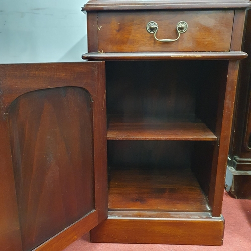 249 - A modern Mahogany Bedside Locker with single door and drawer frieze.
W 43  x D 37 x H 73 cm approx.