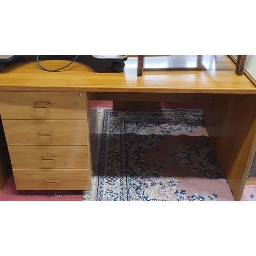 255 - A good retro style Desk along with an under counter chest of drawers and another cabinet.
W 140  x D... 