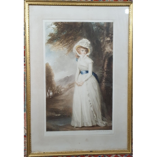 257 - After Sidney E Wilson. A 19th Century Artists proof coloured Engraving of a young Lady. Signed LR. I... 