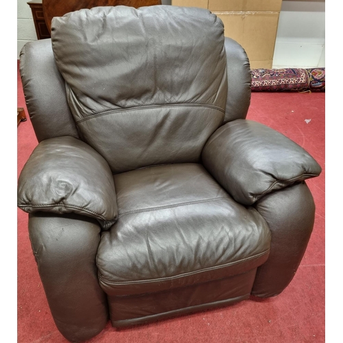 272 - A good Brown leather reclining three piece Suite.
W 210  x D 97 x H 90 cm approx.