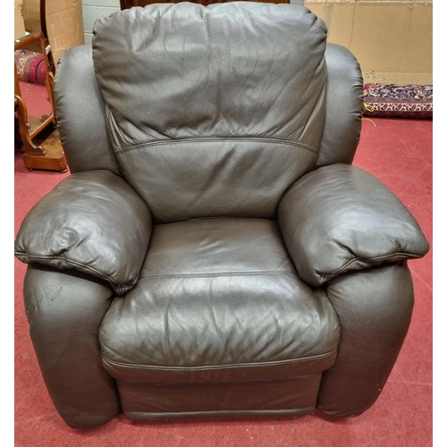 272 - A good Brown leather reclining three piece Suite.
W 210  x D 97 x H 90 cm approx.