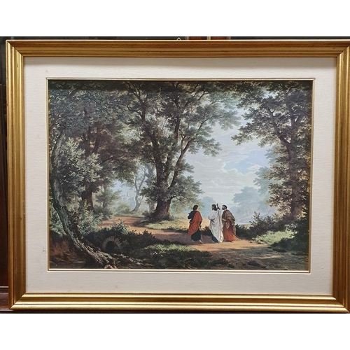 281 - Two large coloured Prints along with another.
 H 70 x 90  cm approx.