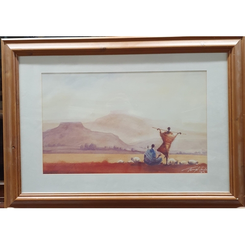 281 - Two large coloured Prints along with another.
 H 70 x 90  cm approx.