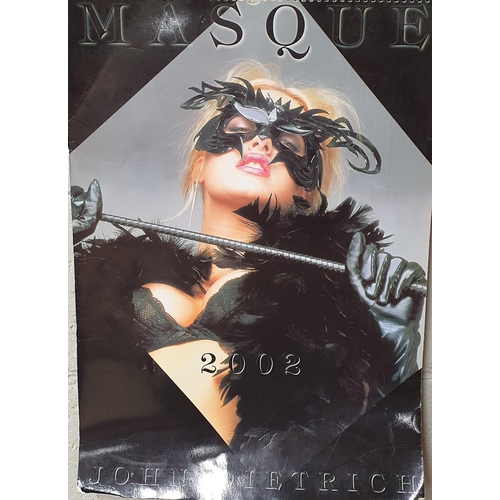 A Masque Calendar by Photographer John Dietrich along with a Collection Of Ski-Two Adult Magazines and a group of Framed Erotica Prints .