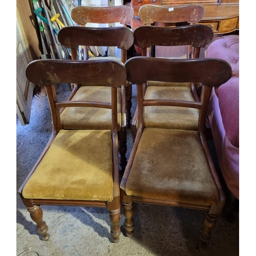 355 - A good set of six 19th Century Mahogany dining Chairs with slip in seats.