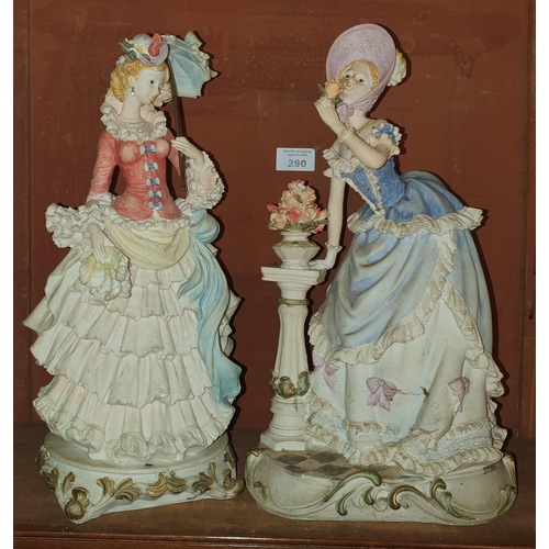 364 - Two Figural groups of Women in the style of Capodimonte. Average Height 33 cm approx.