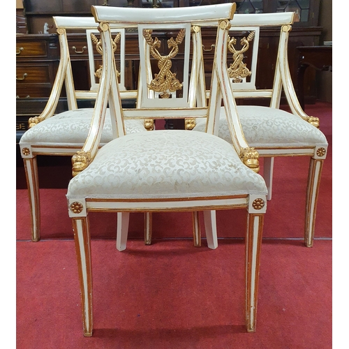 369 - A good White painted Table and Chairs.
Height 79 x 174 x 92 cm approx.